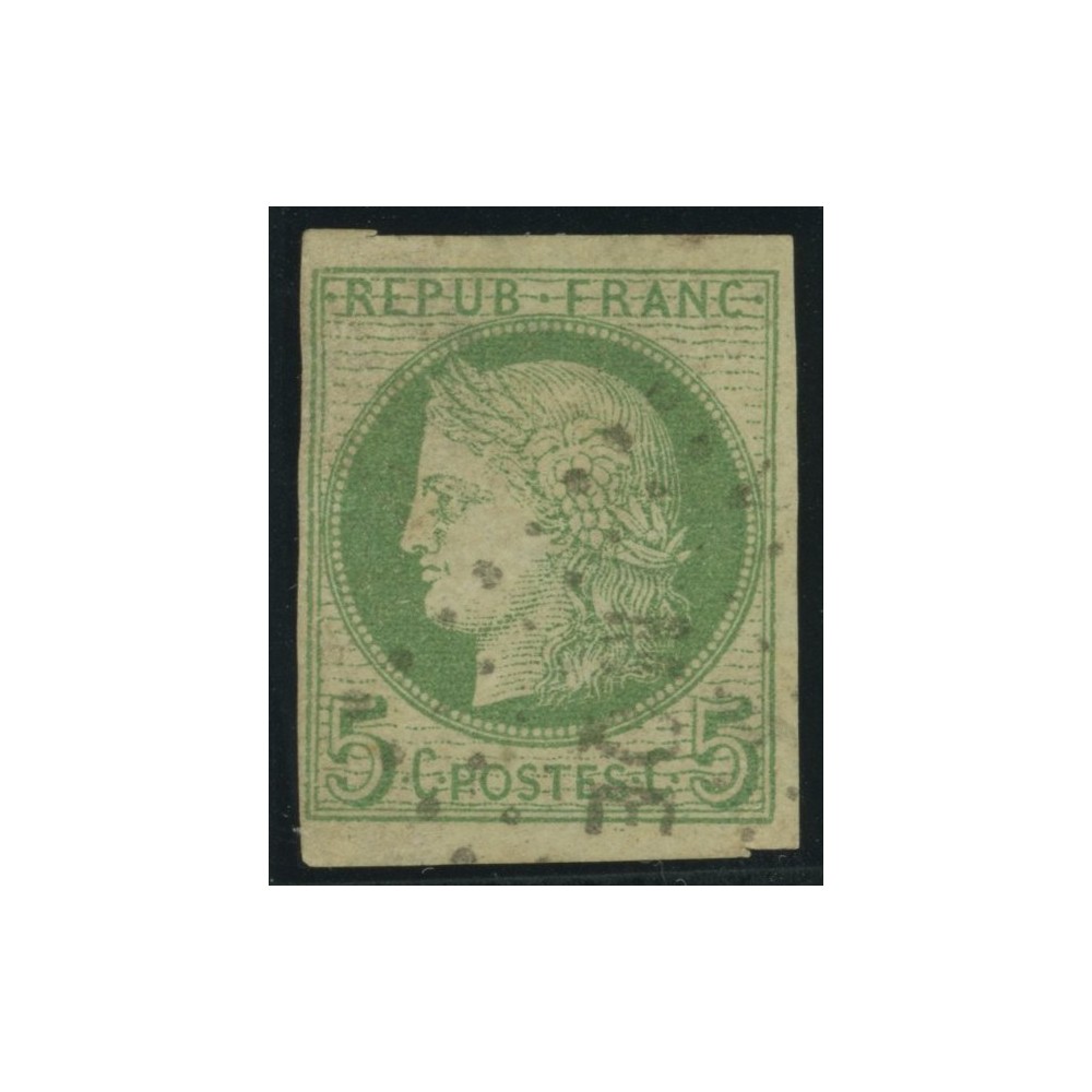 Céres YT 17 - 5 c. vert s. azuré - Oblitere cote 12 euro