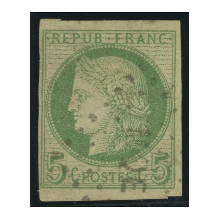 Céres YT 17 - 5 c. vert s. azuré - Oblitere cote 12 euro