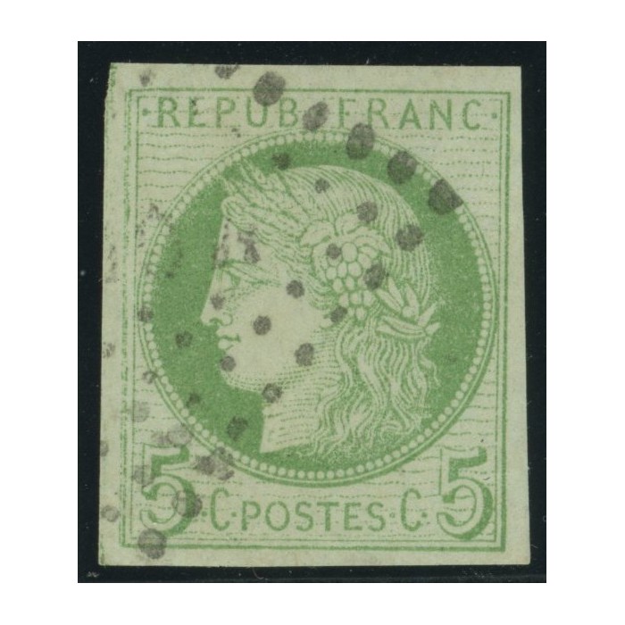 Céres YT 17 - 5 c. vert s. azuré - Oblitere cote 12 euro