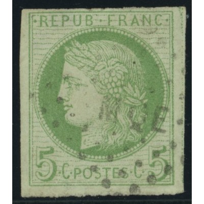 Céres YT 17 - 5 c. vert s. azuré - Oblitere cote 12 euro