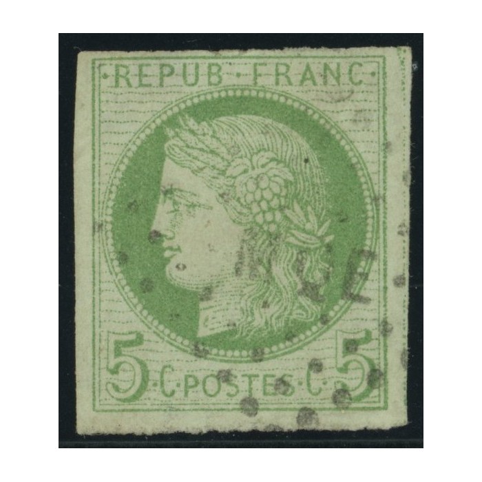 Céres YT 17 - 5 c. vert s. azuré - Oblitere cote 12 euro