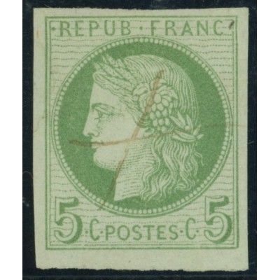 Céres YT 17 - 5 c. vert s. azuré - Oblitere cote 12 euro