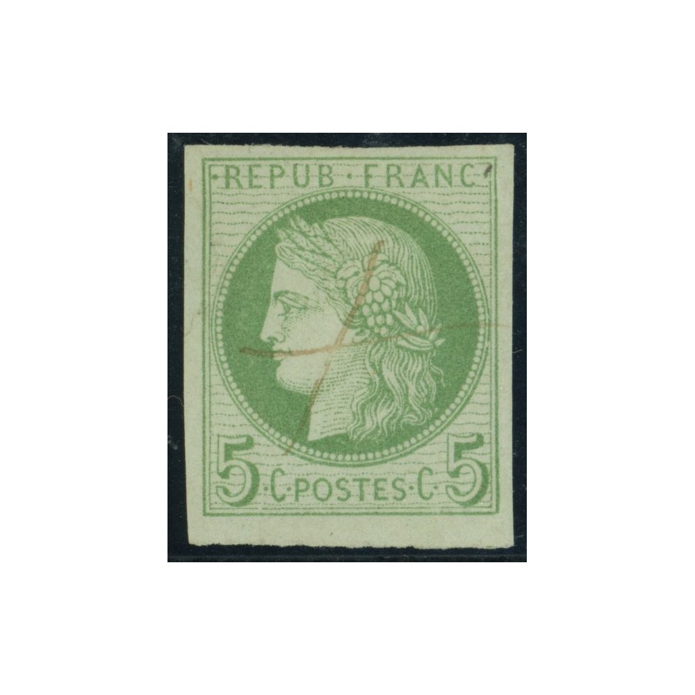 Céres YT 17 - 5 c. vert s. azuré - Oblitere cote 12 euro