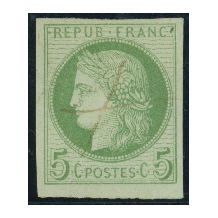 Céres YT 17 - 5 c. vert s. azuré - Oblitere cote 12 euro