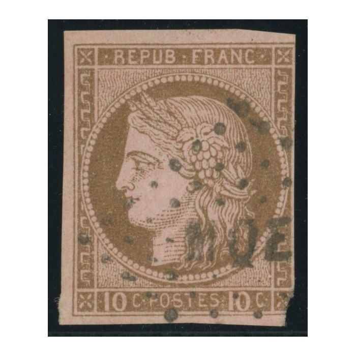 Céres YT 18 - 10 c. brun s. rose - Oblitere cote 18 euro