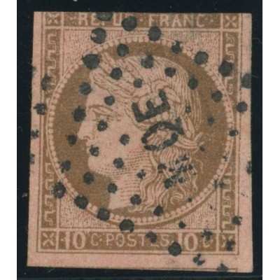 Céres YT 18 - 10 c. brun s. rose - Oblitere cote 18 euro