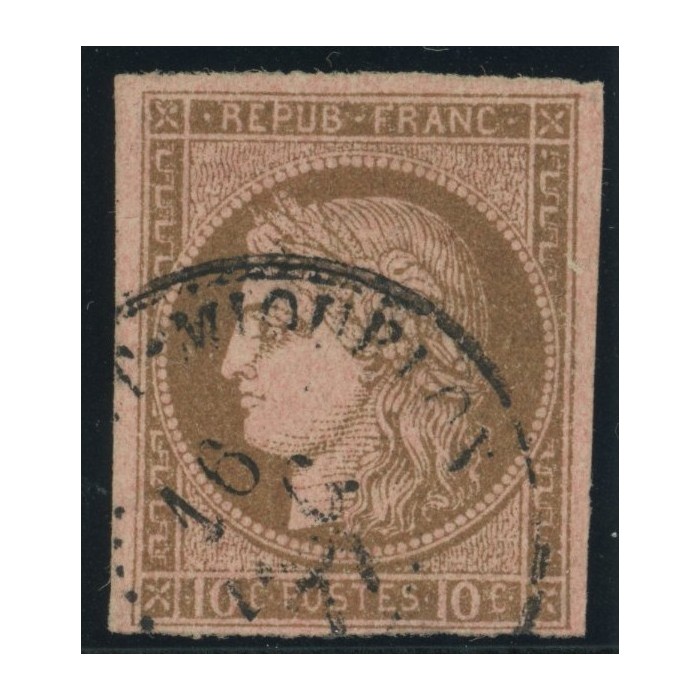 Céres YT 18 - 10 c. brun s. rose - Oblitere cote 18 euro