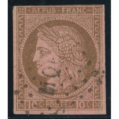 Céres YT 18 - 10 c. brun s. rose - Oblitere cote 18 euro