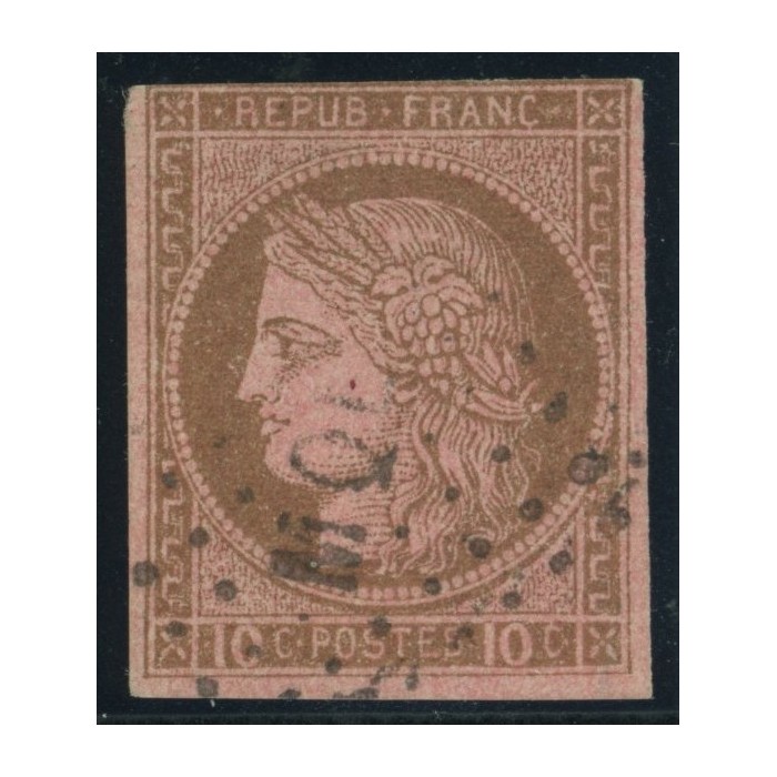 Céres YT 18 - 10 c. brun s. rose - Oblitere cote 18 euro