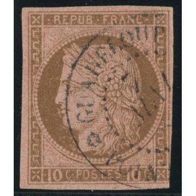 Céres YT 18 - 10 c. brun s. rose - Oblitere cote 18 euro