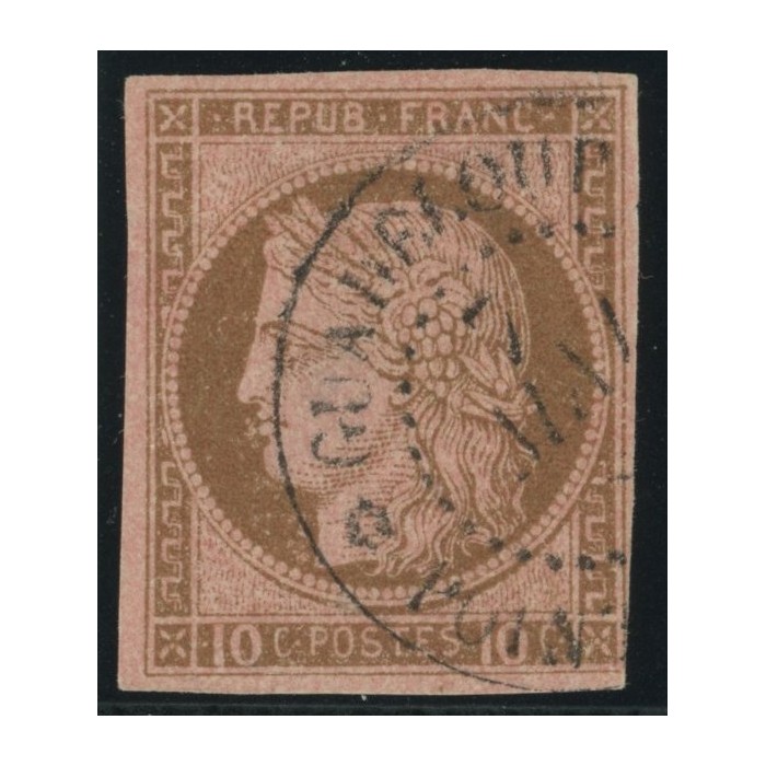 Céres YT 18 - 10 c. brun s. rose - Oblitere cote 18 euro