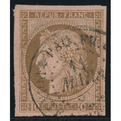 Céres YT 18 - 10 c. brun s. rose - Oblitere cote 18 euro