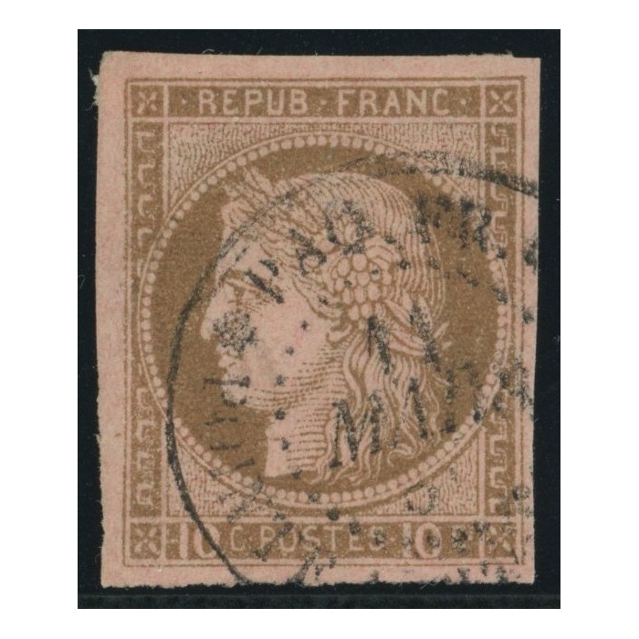 Céres YT 18 - 10 c. brun s. rose - Oblitere cote 18 euro