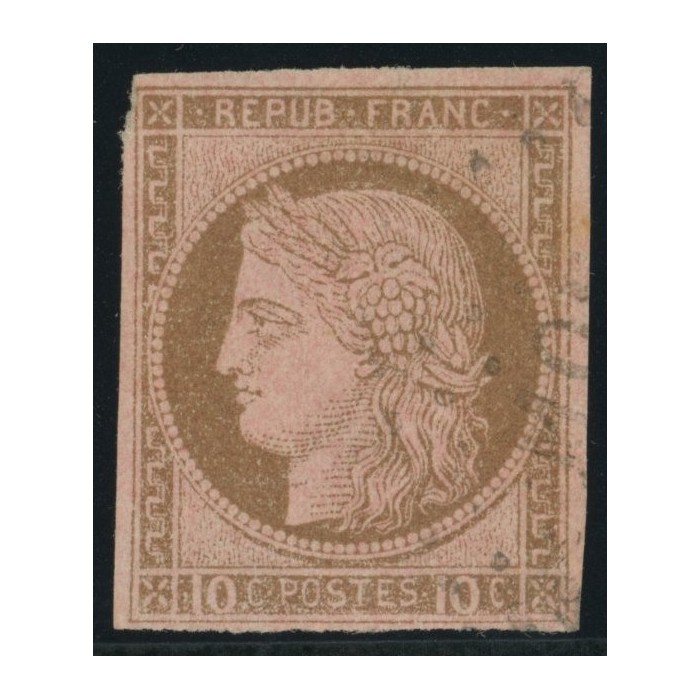 Céres YT 18 - 10 c. brun s. rose - Oblitere cote 18 euro