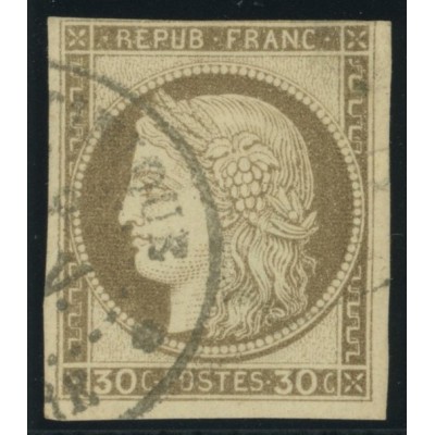 Céres YT 20 - 30 c. brun - Oblitere cote 30 euro