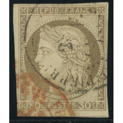 Céres YT 20 - 30 c. brun - Oblitere cote 30 euro