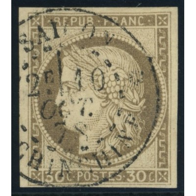 Céres YT 20 - 30 c. brun - Oblitere cote 30 euro