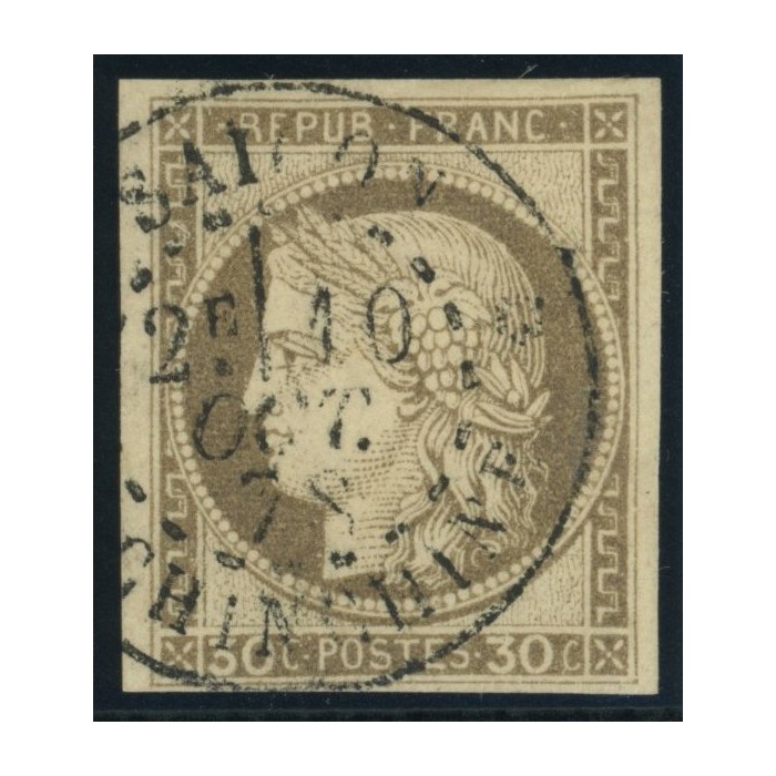 Céres YT 20 - 30 c. brun - Oblitere cote 30 euro