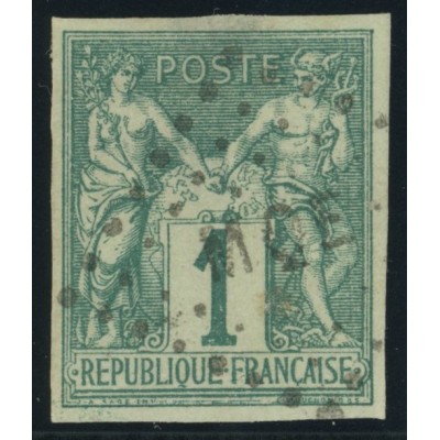 Sage Type I YT 24 - 1 c. vert - Oblitere cote 60 euro