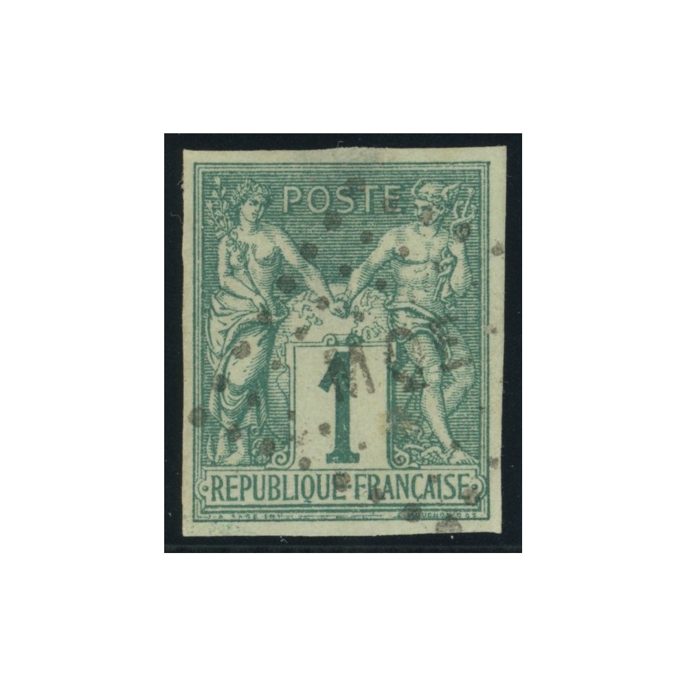 Sage Type I YT 24 - 1 c. vert - Oblitere cote 60 euro