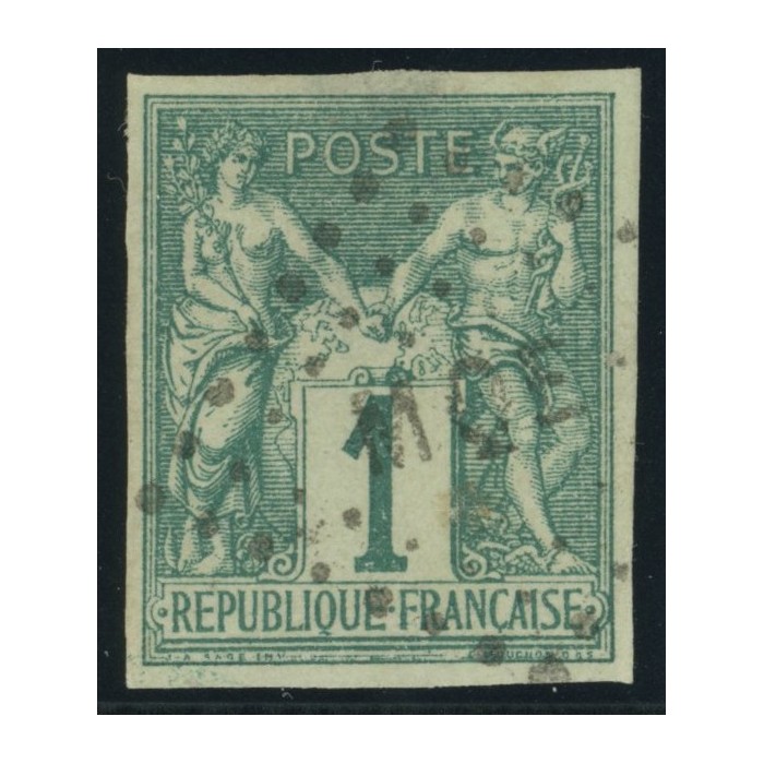 Sage Type I YT 24 - 1 c. vert - Oblitere cote 60 euro