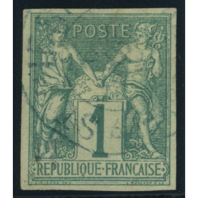 Sage Type I YT 24 - 1 c. vert - Oblitere cote 60 euro