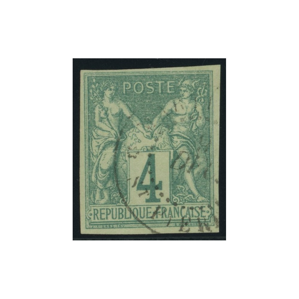 Sage Type I YT 25 - 4 c. vert - Oblitere cote 35 euro