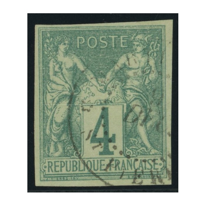 Sage Type I YT 25 - 4 c. vert - Oblitere cote 35 euro