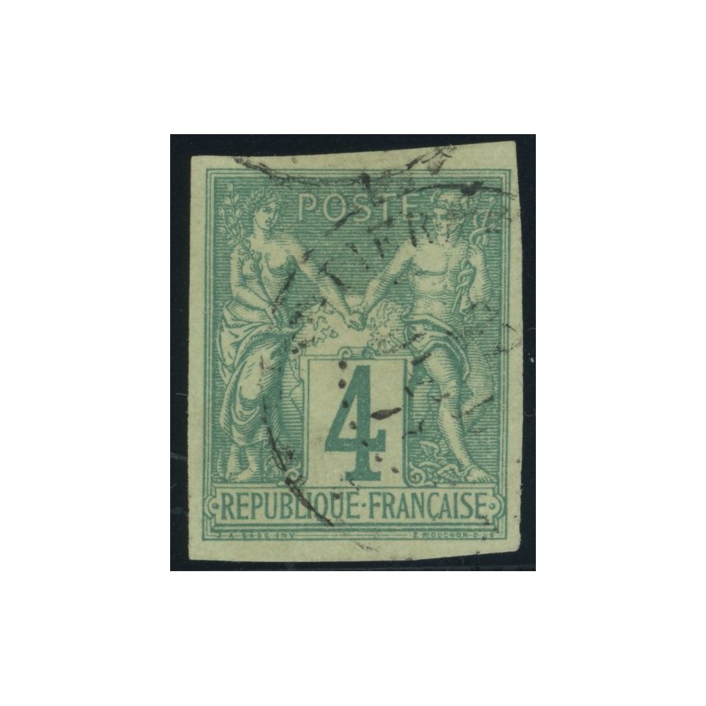 Sage Type I YT 25 - 4 c. vert - Oblitere cote 35 euro