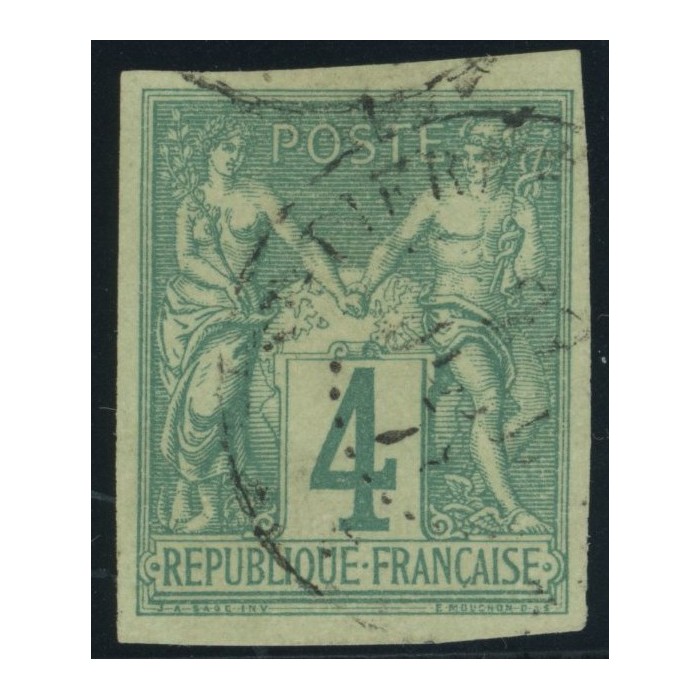 Sage Type I YT 25 - 4 c. vert - Oblitere cote 35 euro