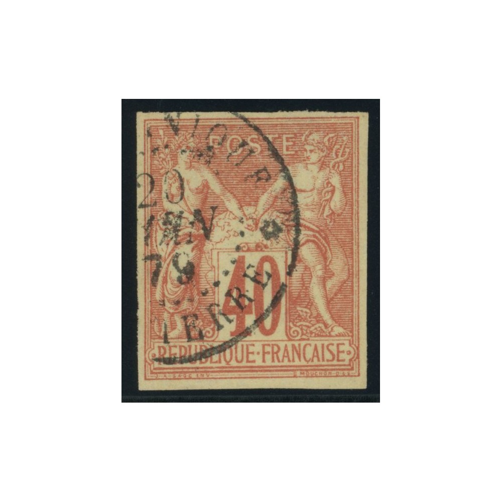 Sage Type I YT 27 - 40 c. rouge-orange - Oblitere cote 30 euro