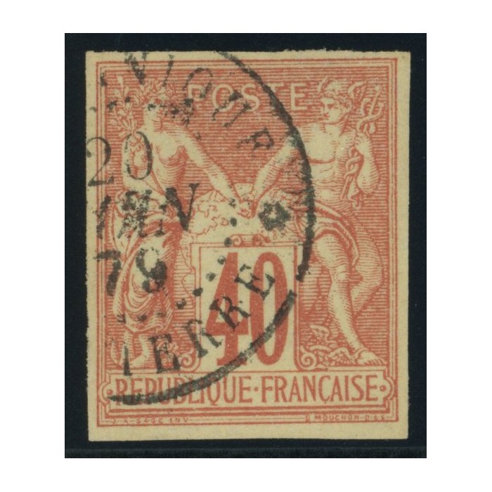 Sage Type I YT 27 - 40 c. rouge-orange - Oblitere cote 30 euro