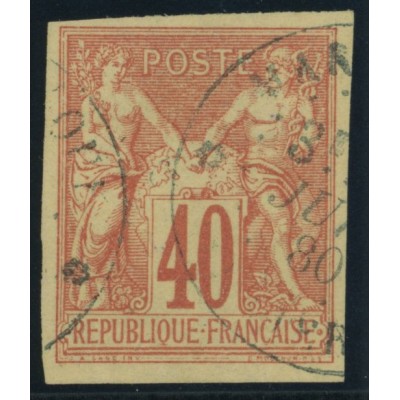 Sage Type I YT 27 - 40 c. rouge-orange - Oblitere cote 30 euro