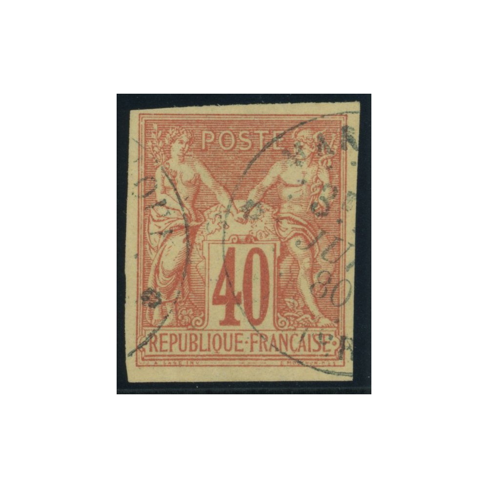 Sage Type I YT 27 - 40 c. rouge-orange - Oblitere cote 30 euro