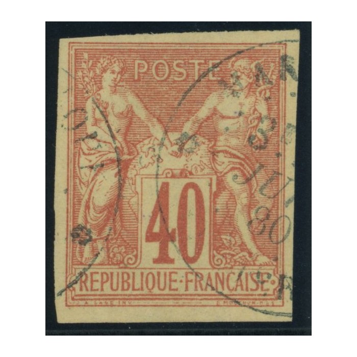 Sage Type I YT 27 - 40 c. rouge-orange - Oblitere cote 30 euro