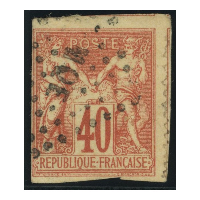 Sage Type I YT 27 - 40 c. rouge-orange - Oblitere cote 30 euro