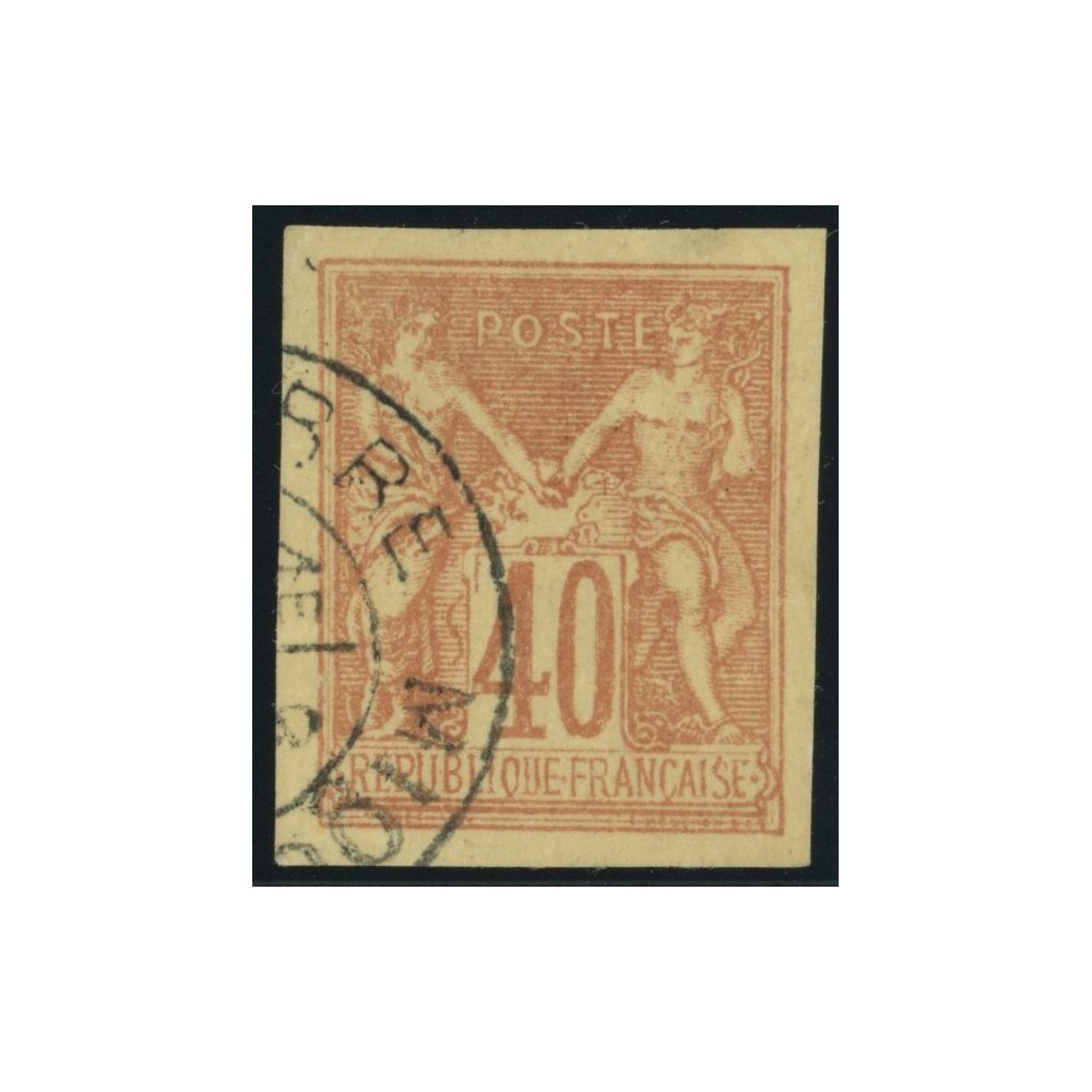 Sage Type I YT 27 - 40 c. rouge-orange - Oblitere cote 30 euro