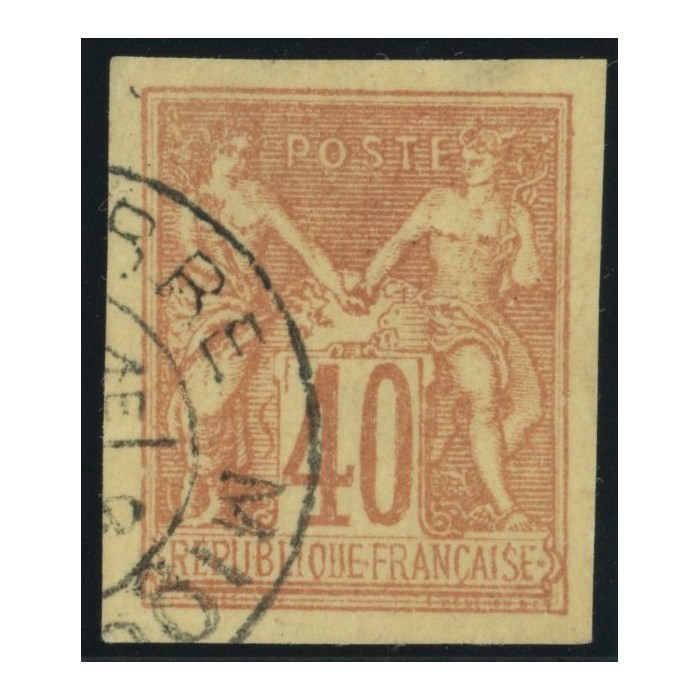 Sage Type I YT 27 - 40 c. rouge-orange - Oblitere cote 30 euro