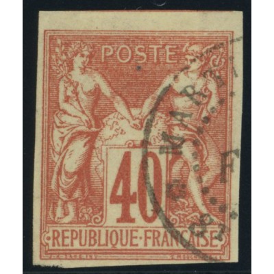 Sage Type I YT 27 - 40 c. rouge-orange - Oblitere cote 30 euro