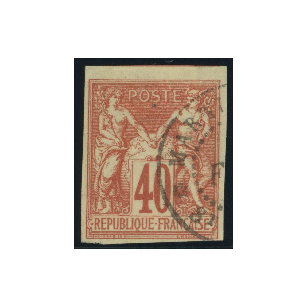 Sage Type I YT 27 - 40 c. rouge-orange - Oblitere cote 30 euro