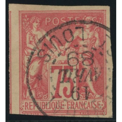 Sage Type I YT 28 - 75 c. rose - Oblitere cote 140 euro