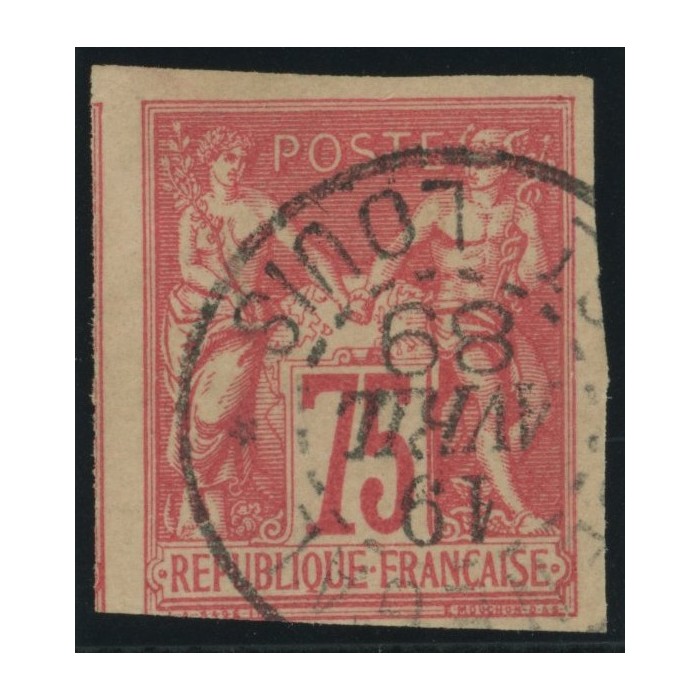 Sage Type I YT 28 - 75 c. rose - Oblitere cote 140 euro