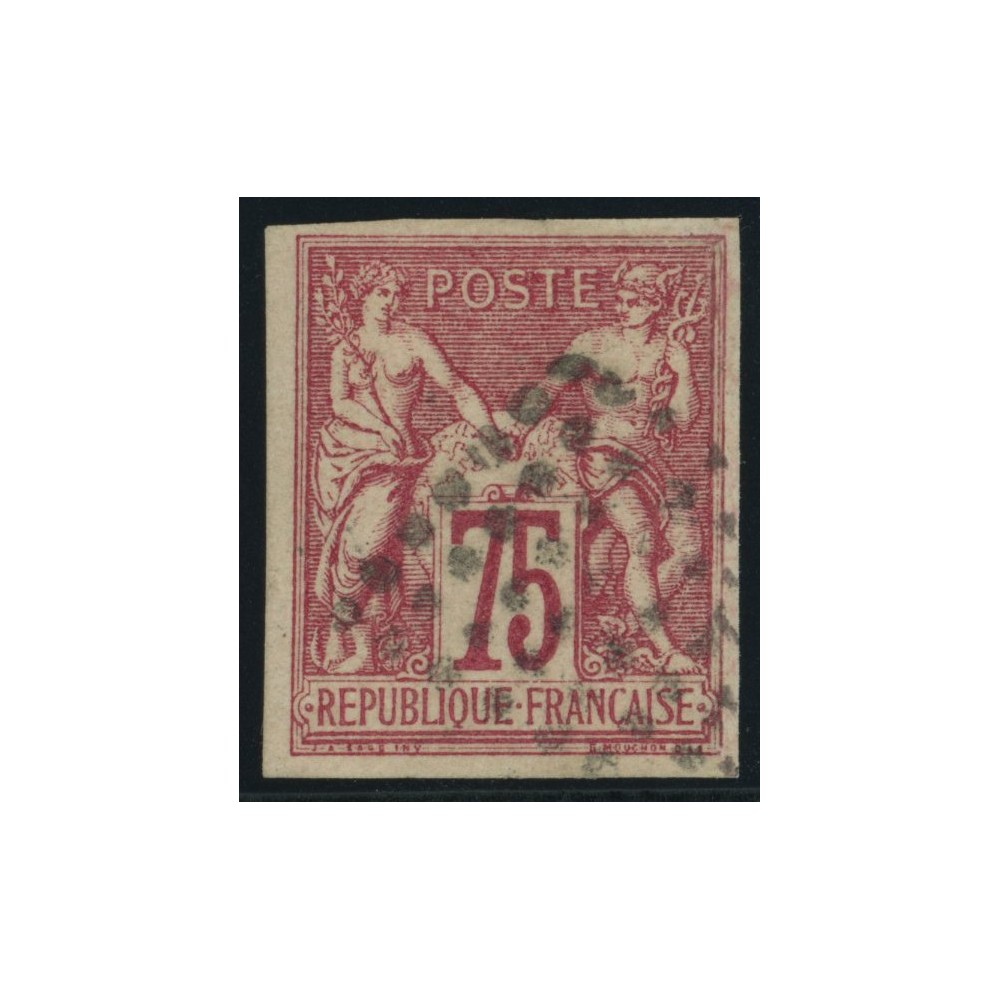 Sage Type I YT 28 - 75 c. rose - Oblitere cote 140 euro - Signé Brun