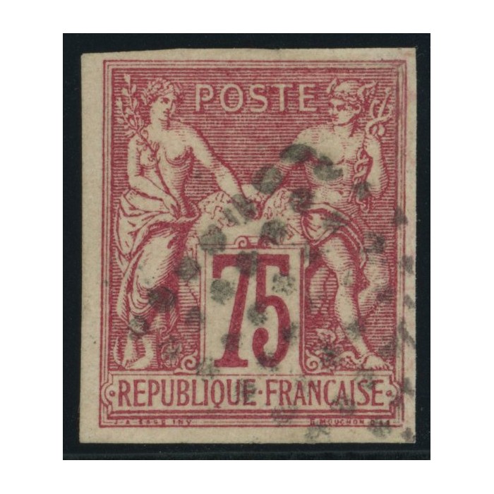 Sage Type I YT 28 - 75 c. rose - Oblitere cote 140 euro - Signé Brun