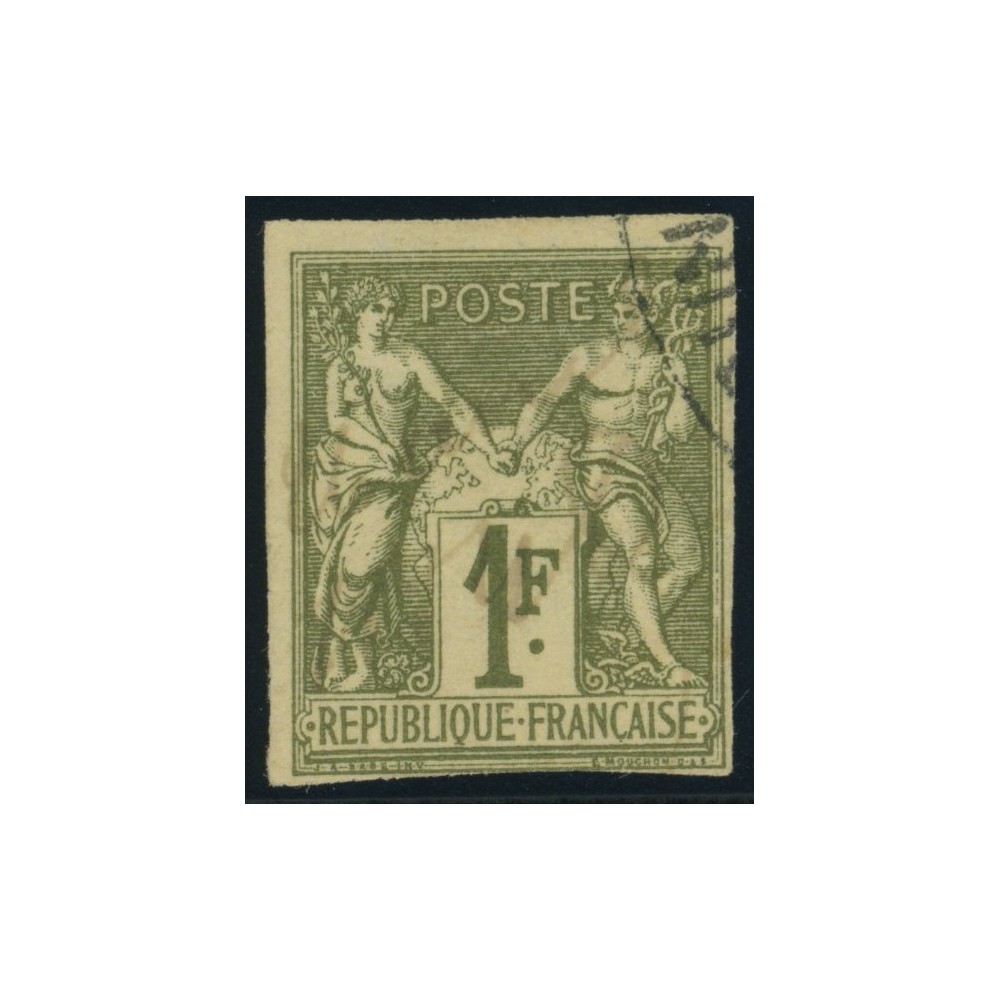 Sage Type I YT 29 - 1 f. olive - Oblitere cote 95 euro