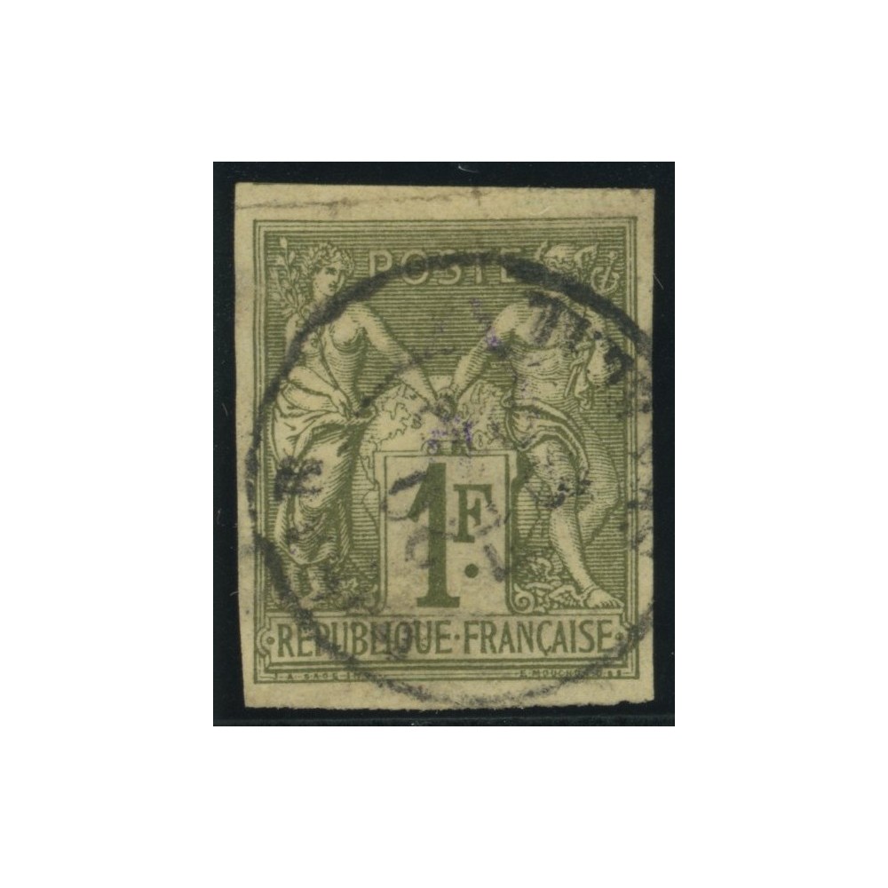 Sage Type I YT 29 - 1 f. olive - Oblitere cote 95 euro