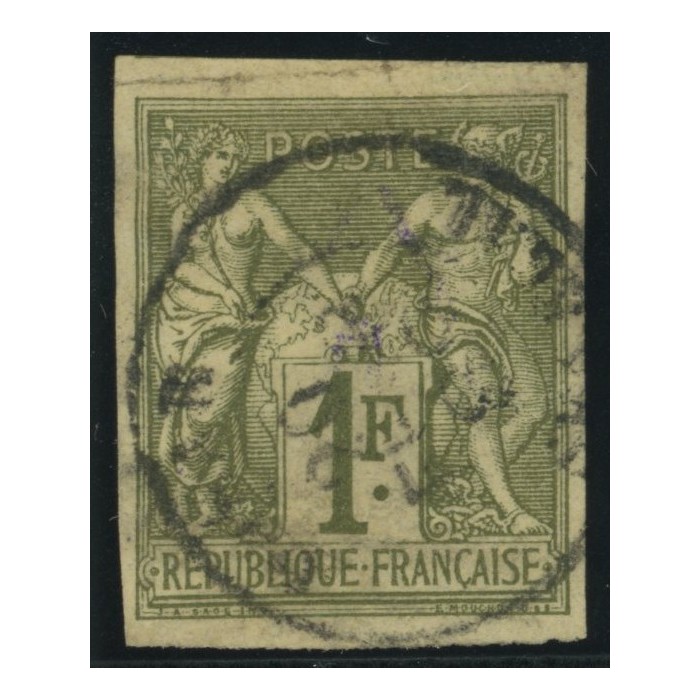 Sage Type I YT 29 - 1 f. olive - Oblitere cote 95 euro