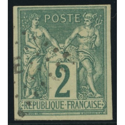 Sage Type II YT 30 - 2 c. vert - Oblitere cote 18 euro