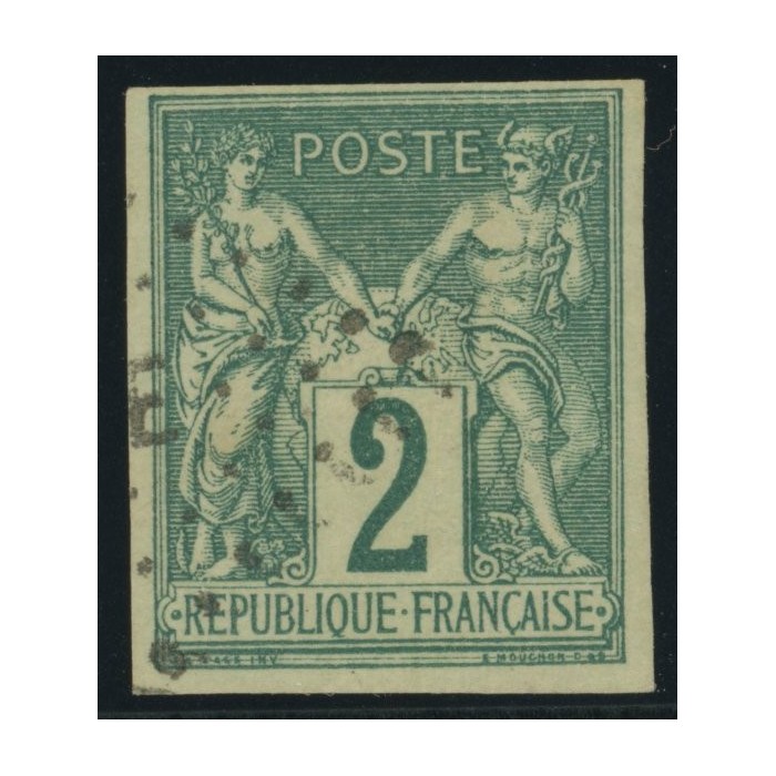 Sage Type II YT 30 - 2 c. vert - Oblitere cote 18 euro