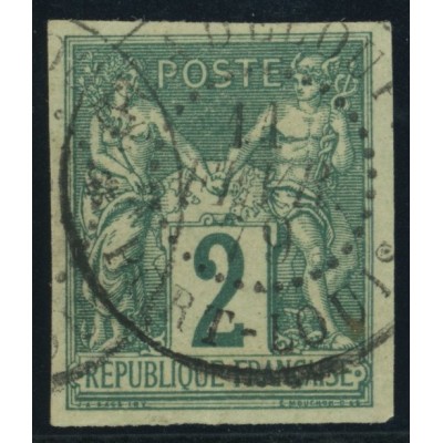 Sage Type II YT 30 - 2 c. vert - Oblitere cote 18 euro